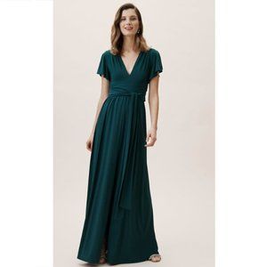 BHLDN Mendoza Maxi Dress Dark Emerald Green Size 8